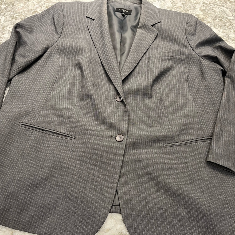 Talbots Gray Textured Suit Jacket